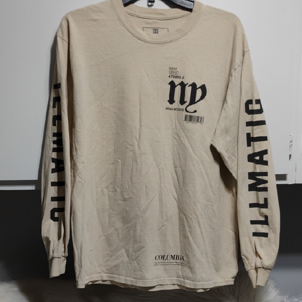 (A-80) SALE! Nas NY 94 25th Anniversary Beige Illmatic Long Sleeve Tee